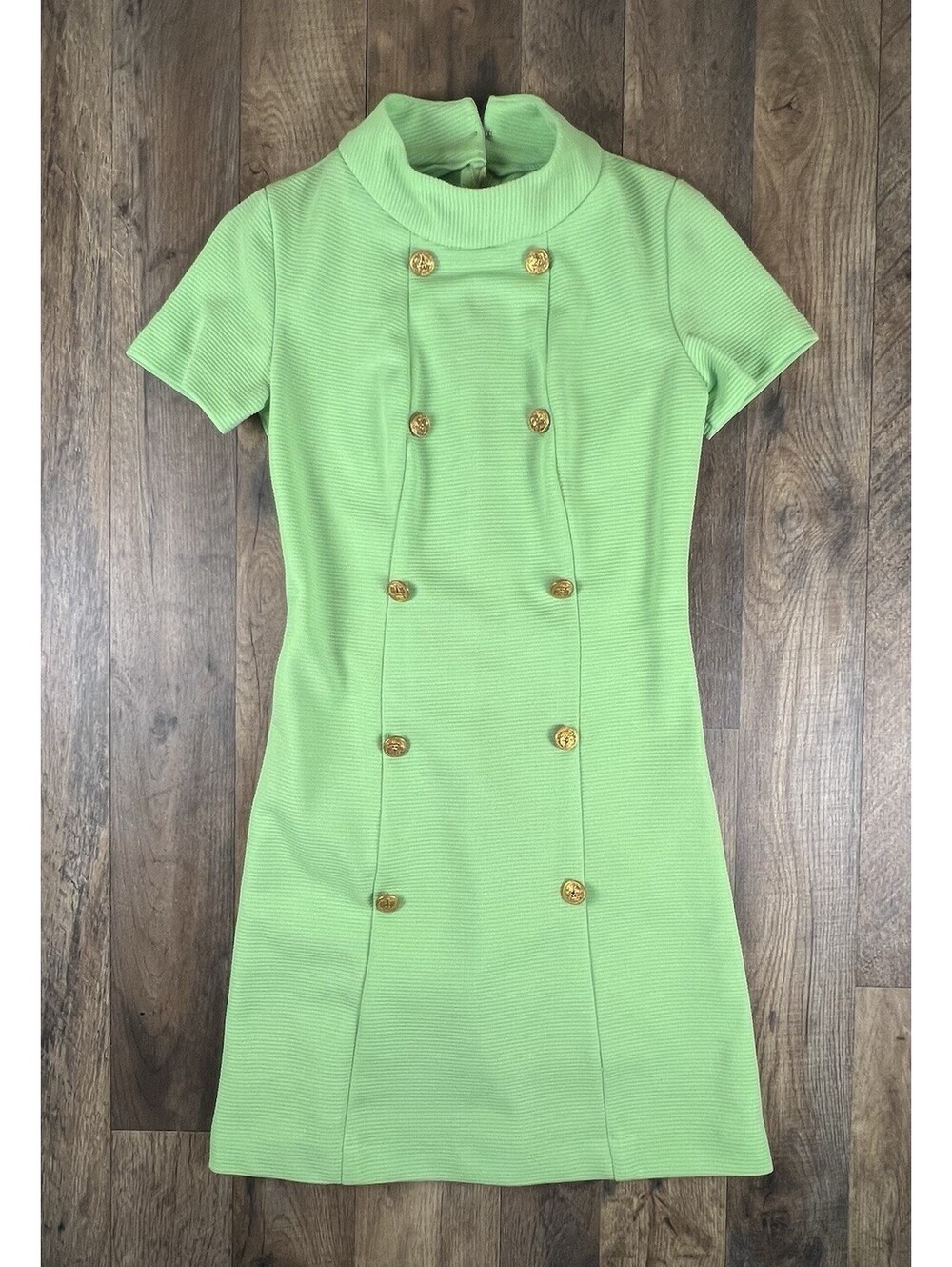 Vtg Ribbed Maxi Dress Hostess 60s 70s Size 5 S Hepburn Jackie O Lime Green Gold